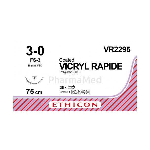 VICRYL RAPID 3/0 VR2295 FS-3 75cm - 36fils