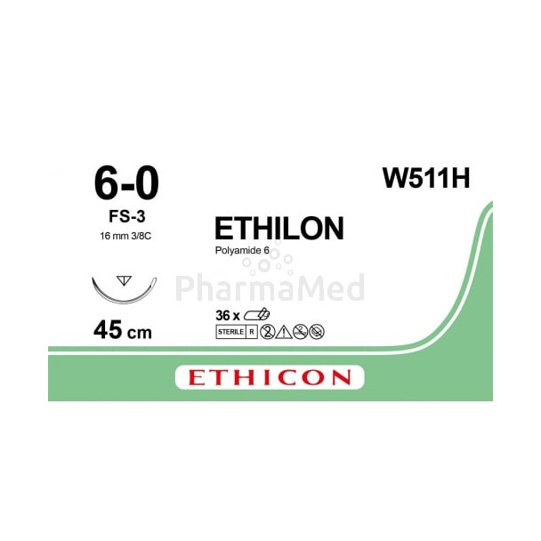 ETHILON 6/0 W511H FS-3 45cm - 36fils