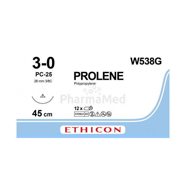 PROLENE 3/0 W538G PC-25 45cm - 12draden
