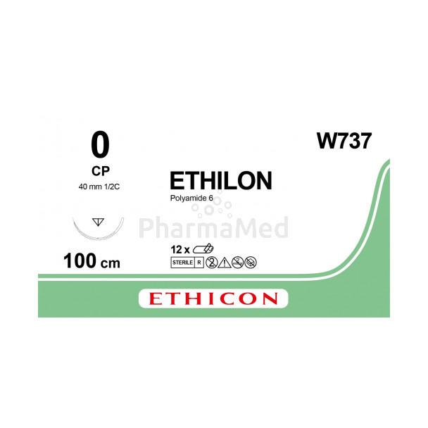 ETHILON W737 CP 0 100cm - 12fils