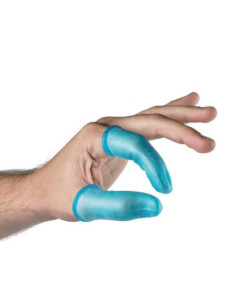 Doigtiers en caoutchouc bleu - 50pcs