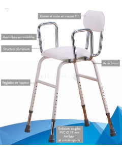 Chaise de cuisine blanche 4 en 1 - 130kg - 1pc