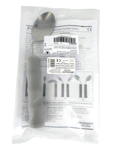 Gebogen lepel voor linkshandigen met schuimrubberen handvat