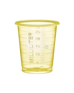 Medicatiecup 30ml hoog/smal - Geel - 60x80st