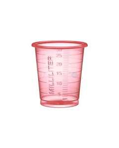 Medicatiecup 30ml hoog/smal - Rood - 60x80st