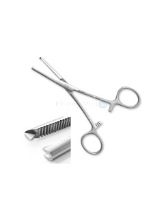 Pince KOCHER métal 12,5cm droite avec griffes - 1pc