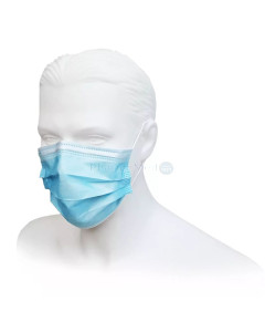 Masques 3 plis Type II bleus élastique(50pc)