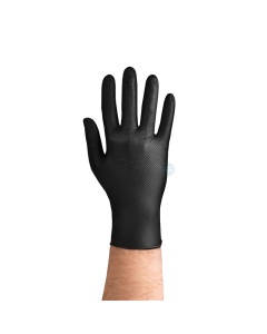 Gants nitriles GRIPZZLY texturés diamand noir - Large - 50pc
