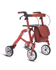 Rollator MOBIO TRIVE Terracotta 4 roues pliable