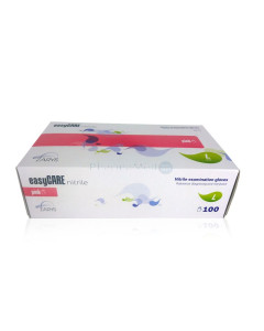 Gants nitrile easyCARE rose X SMALL ss poud/100