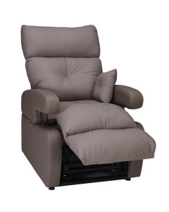 COCOON2 Fauteuil releveur simili taupe 2 moteurs L44/50-P45/55