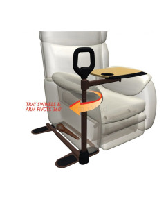 Table de fauteuil avec poignée de transfert