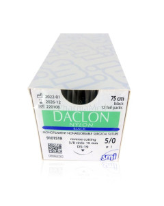 DACLON 5/0 19mm 75cm Zwart - 12draden