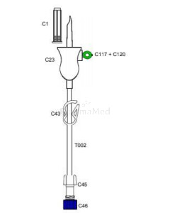Prolongateur + spike et clamp 10cm ...(100pc)