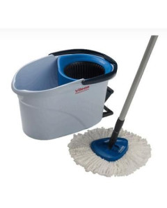 Seau + Mop franges microfibres + support - 1pièce
