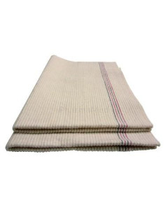 Torchon coton viscose couturé blanc 60x90cm - 1pc