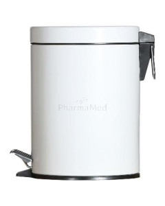 Poubelle à pédale 5L métal blanc (1pc)