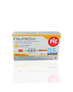 Seringues insuline PIC 0,5ml G29 12,7mm - 30pc