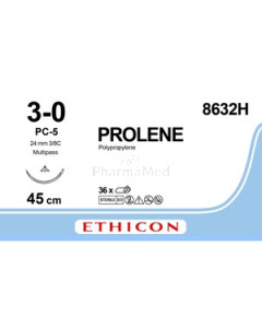 PROLENE 3/0 8632H PC-5 Prime 45cm Bleu - 36fils