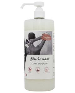 Gel douche Blanche Ivoire corps et cheveux parfum jasmin/coco - 1L