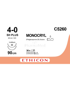 MONOCRYL 4/0 C5260 SH Plus 90cm - 36draden