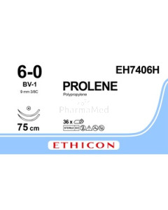 ETHICON PROLENE 6/0 EH7406H 75cm bleu - 36fils