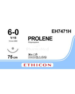 ETHICON PROLENE 6/0 bl 13mm V-18 EH7471H - 75cm 36fils