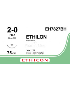 ETHILON 2/0 EH7827BH FS-1 75cm - 36fils