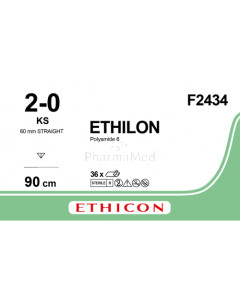 ETHILON 2/0 F2434 KS 90cm - 36draden