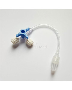 Robinet 3 voies + prolongateur 10cm - 50pc