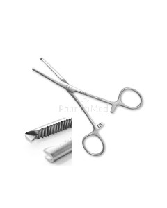 Pince KOCHER métal 12,5cm droite avec griffes - 1pc