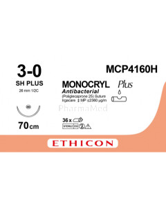 MONOCRYL 3/0 Plus MCP4160H SH 70cm - 36fils