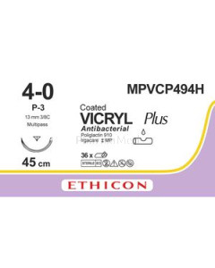 VICRYL PLUS 4/0 Und 45cm USP P-3 13mm - 36draden