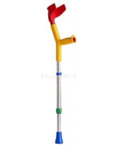 Béquille / canne enfant jaune/rouge - 1 paire