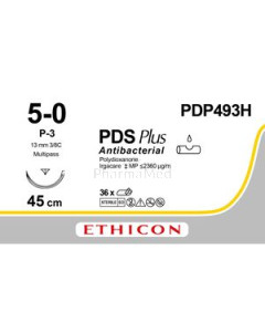 ETICON PDS+ II 5/0 PDP493H P-3 Antibactérien - 36fils
