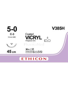 VICRYL 5/0 V385H 3-8 SN13 45cm Kleurloos - 36draden