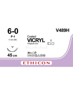VICRYL 6/0 V489H P-1 3/8 11mm 45cm - 36draden