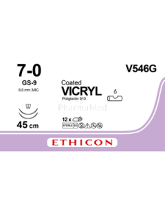 Vicryl USP7-0 V546G 2xGS-9 45cm - 12 fils