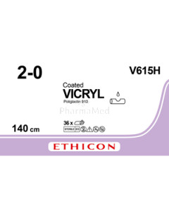 VICRYL 2/0 Coated V615H 140cm - 12draden