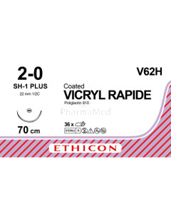 VICRYL RAPID 2/0 Coated V62H SH-1 Plus 70cm - 36draden