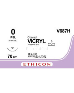 VICRYL Coated 0 V687H PSL 70cm - 36draden
