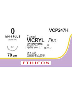 VICRYL PLUS 0 VCP247H CT 70cm M3.5 Violet - 36draden