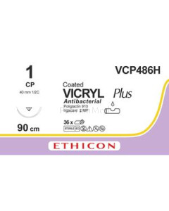 VICRYL PLUS 1 VCP486H CP 40mm 90cm - 36fils