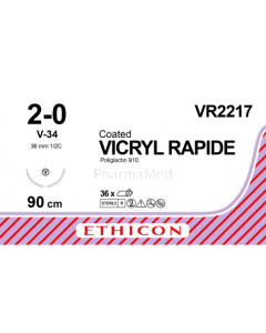 VICRYL RAPID 2/0 VR2217 V-34 90cm - 36draden
