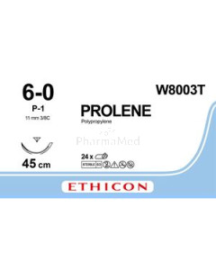 ETHICON PROLENE 6/0 W8003T P-1 45cm Bleu - 24fils