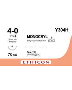 MONOCRYL 4/0 Y304H RB-1 70cm Violet - 36fils