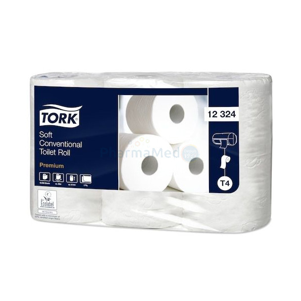 Pap. hyg. TORK PREMIUM 400cp blanc 2 plis 100% - 42rlx