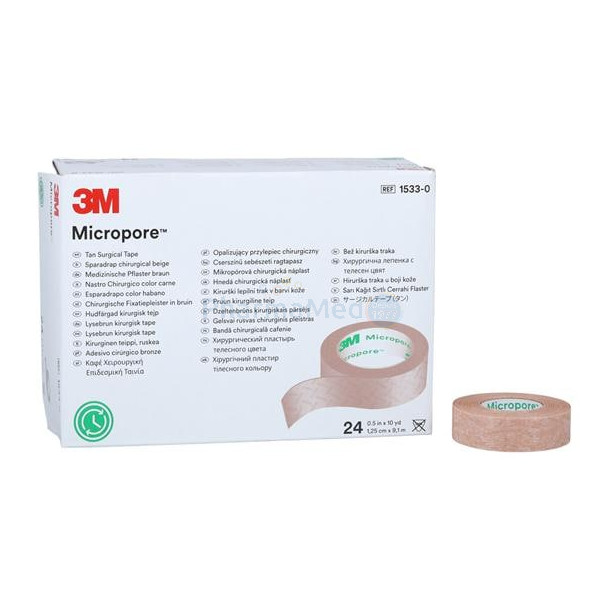 MICROPORE huidkleurig - 9,14 m×1,25cm - 24rls