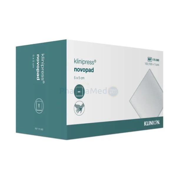 Compresses non adhérentes stériles NOVOPAD - 5x5cm - 100x1pc