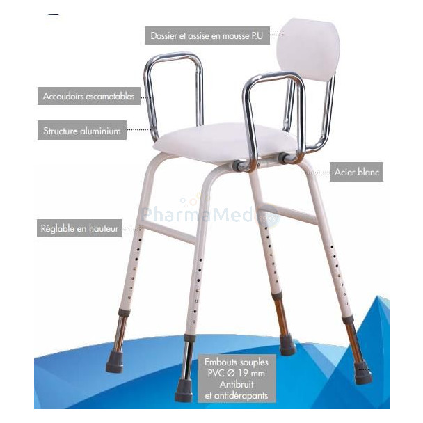 Chaise de cuisine blanche 4 en 1 - 130kg - 1pc